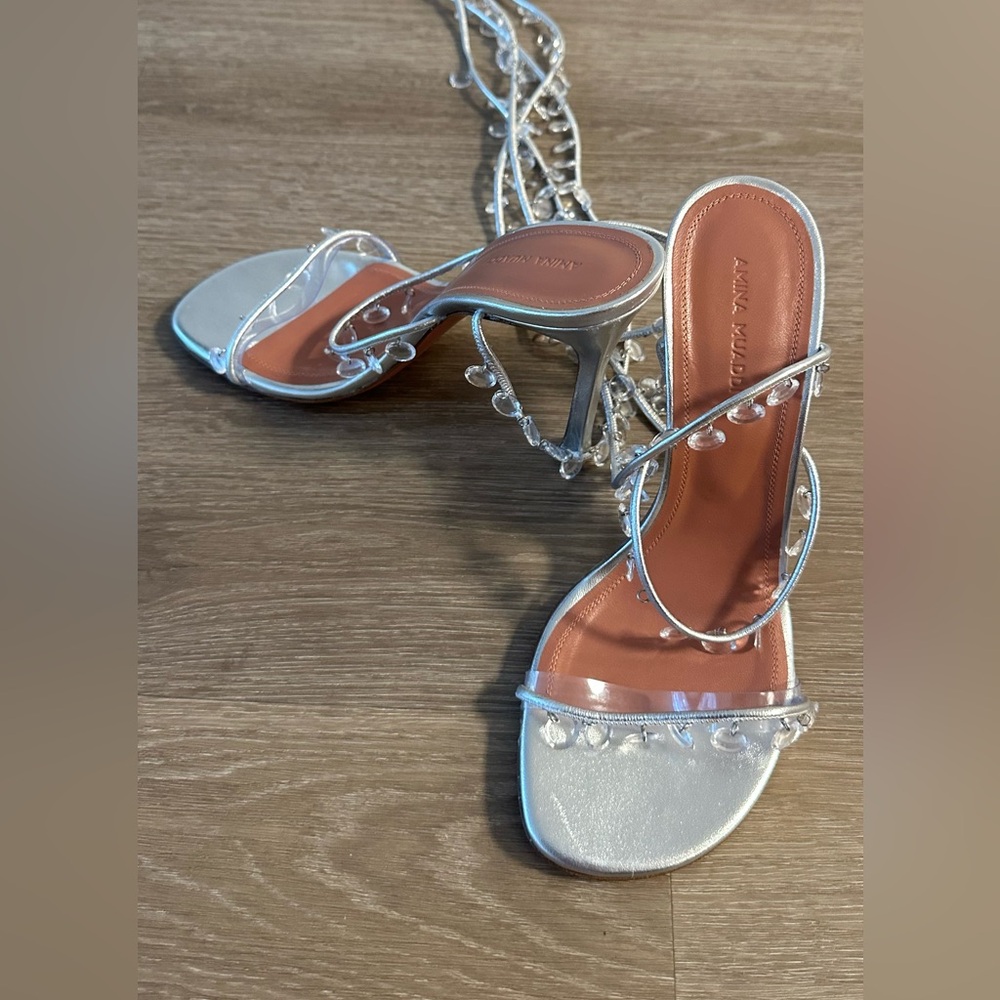 Amina Muaddi embellished sandals - Picture 2 of 5